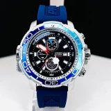 Relógio Citizen Promaster Eco Drive Prata e Azul no Atacado – Pulseira de Borracha