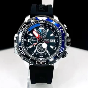 Relógio Citizen Promaster Eco Drive Preto e Azul no Atacado