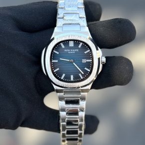 Relógio Nautilus Prata com Azul Escuro no Atacado