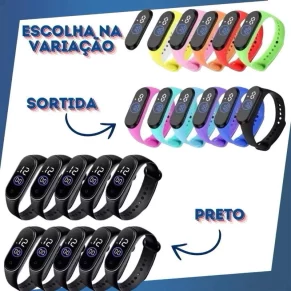Kit com 10 Relógios Esporte LED Unissex Resistente à Água