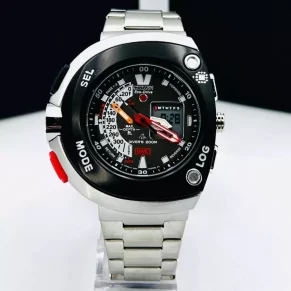 Relógio Citizen Aqualand Meia Lua Prata com Vermelho no Atacado