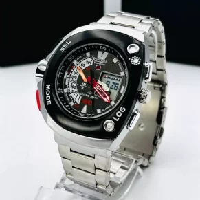 Relógio Citizen Aqualand Meia Lua Prata com Vermelho no Atacado